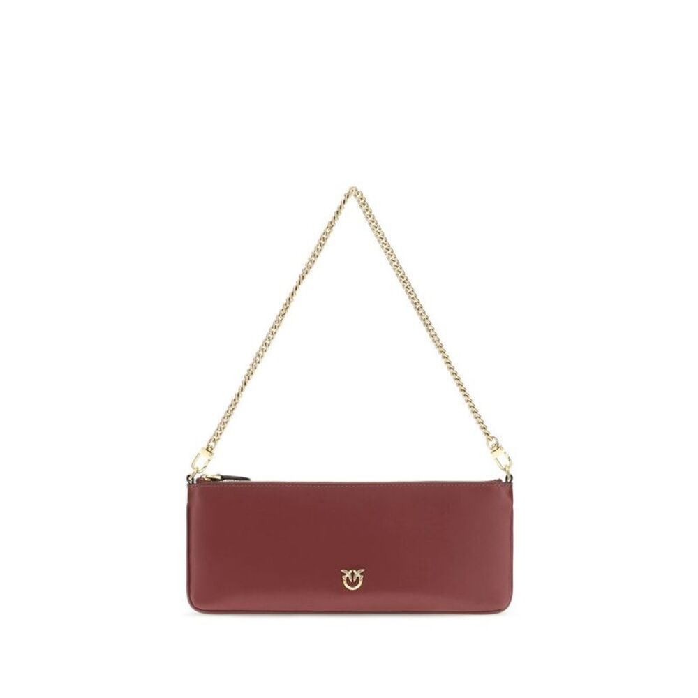 PINKO Bordeaux Calf Leather Bos Taurus Shoulder Women's Bag